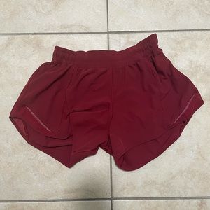 COPY - Lululemon size 8 dark red hotty hot shorts